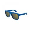 GUCCI Temple Lettering Square Sunglasses Men's Blue