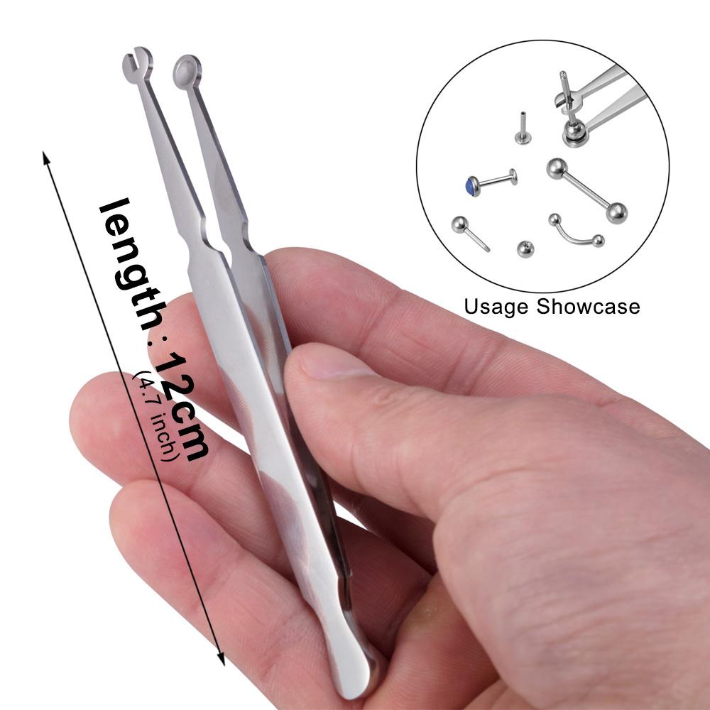 1pc 316L Stainless Steel Piercing Forceps Clamps Pliers for Nose Ear Belly Navel Lip Professional Body Piercing Supplies Tool
