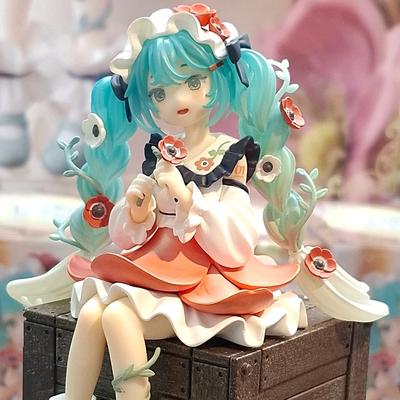 Оригинальная модель FuRyu Пробка для лапши Хацунэ Мику 14 см Цветочная фея Анемона Фигурка Аниме Фигурка Коллекции Игрушки Подарки