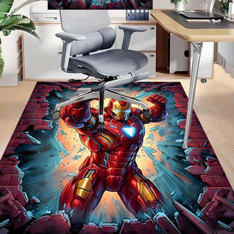 Iron Man Breaks Through Brick Wall Carpet For Playroom Bedroom Living Room Sofa Home Decorkids Game Area Rug Nonslip Floor Mat