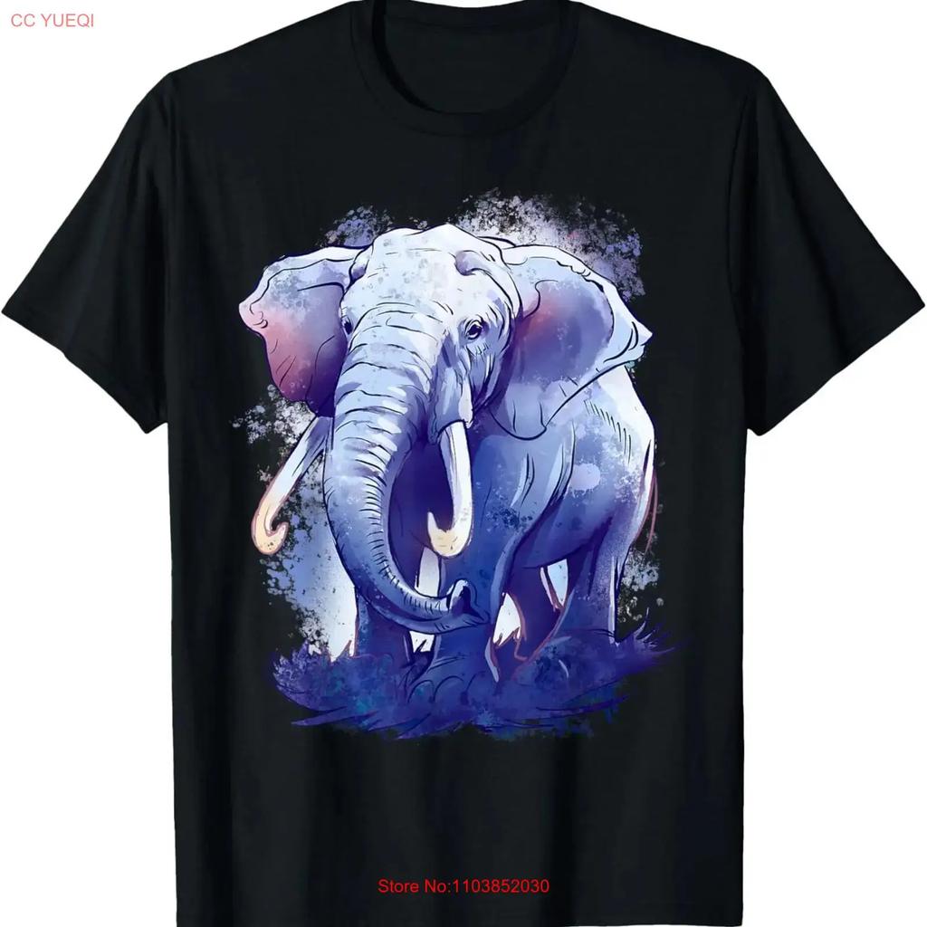 Elephant Animal Art Colourful Lovers T Shirt Vintage Washed Versatile Slightly Stretched Designer Clothes Stylish Fashion