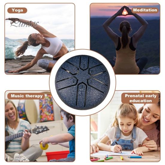 Стальной язычковый барабанчик Rain Chime 3 дюйма 6 нот мини-барабан Handpan Sound Healing Instrument Chakra Tank Drum для йоги, медитации