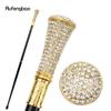 White Artificial Diamond Walking Cane Fashion Decorative Walking Stick Gentleman Elegant Cosplay Cane Crosier 92.5cm