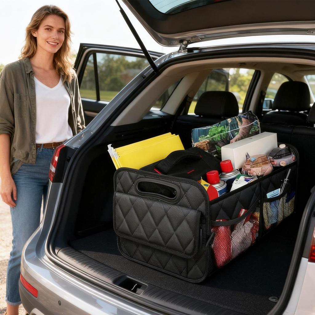 Органайзер для багажника Складной Водонепроницаемый Автомобильный ящик для хранения Органайзер для хранения в багажнике для фургона, седана, автомобиля, авто, минивэна, автомобильный