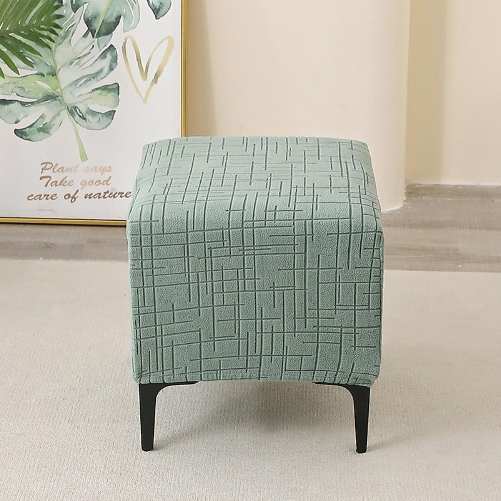 Elastic Square Stool Cover Solid Color Footstool Case Durable Pouf Stool Cover Living Room