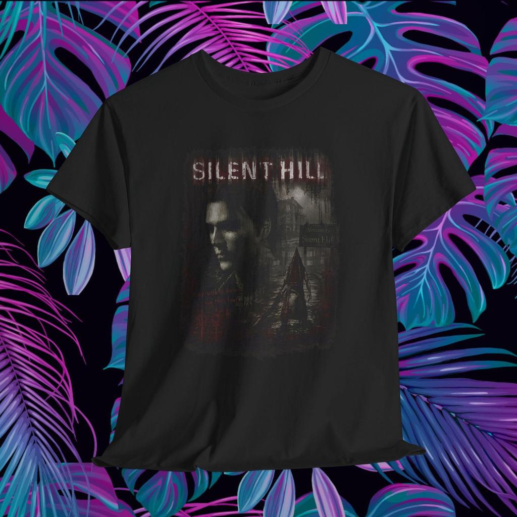 Silent Hill Ps1 Хоррор Футболка Ретро Игровая Графическая Футболка Голова-Пирамида Винтажный Стиль
