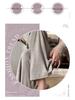 Petite Oatmeal Wide-Leg Pants for Women - High Waist, Drapey, Loose Fit, Floor-Length for Spring and Autumn.
