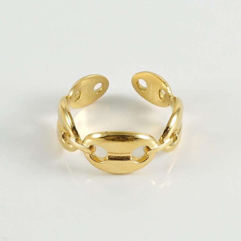 Новое модное кольцо из титановой стали с полым дизайном, нишевое простое женское трендовое открывающееся регулируемое кольцо