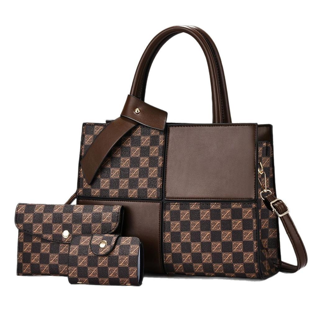 Новый комплект из трех предметов с контрастными цветами, сумка высокого уровня, все в одном, модная сумка через плечо