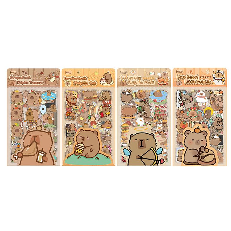 6 шт. в упаковке водонепроницаемые наклейки капибара декоративные детские наклейки принадлежности для скрапбукинга симпатичные наклейки упаковка украшение для дневника