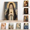 Принт Девы Марии Настенное искусство Постер Икона Религиозное настенное искусство Богоматерь Домашний декор Постер Святой Матери Современный христианский святой Подарок