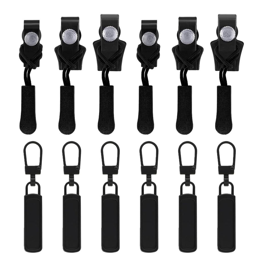 12 Pieces/Set Replacement Zippers Set Quick Instant Zippers Pullers 3 Size Zippers Repair Kits Zippers Replacement Part