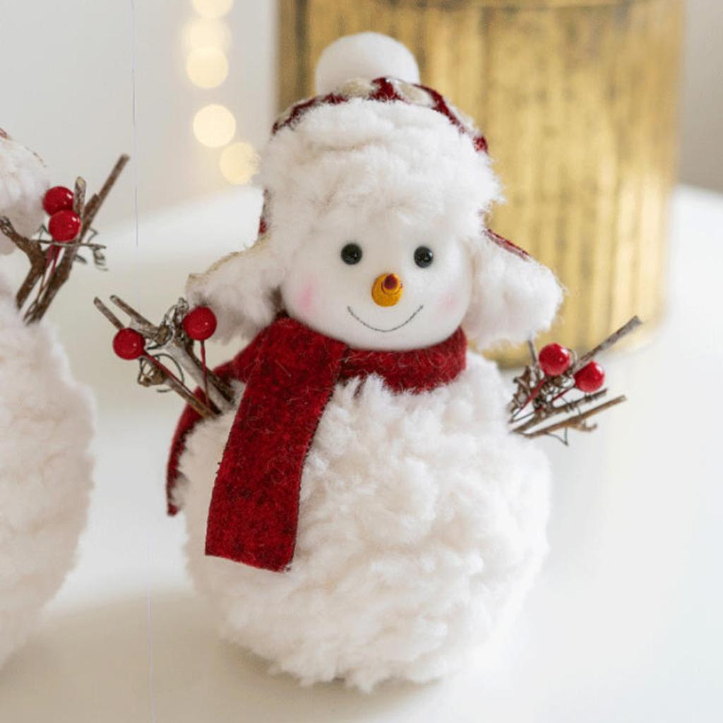 New Plush Knitted Christmas Snowman Doll Decorative Item, Christmas Desktop Atmosphere Display