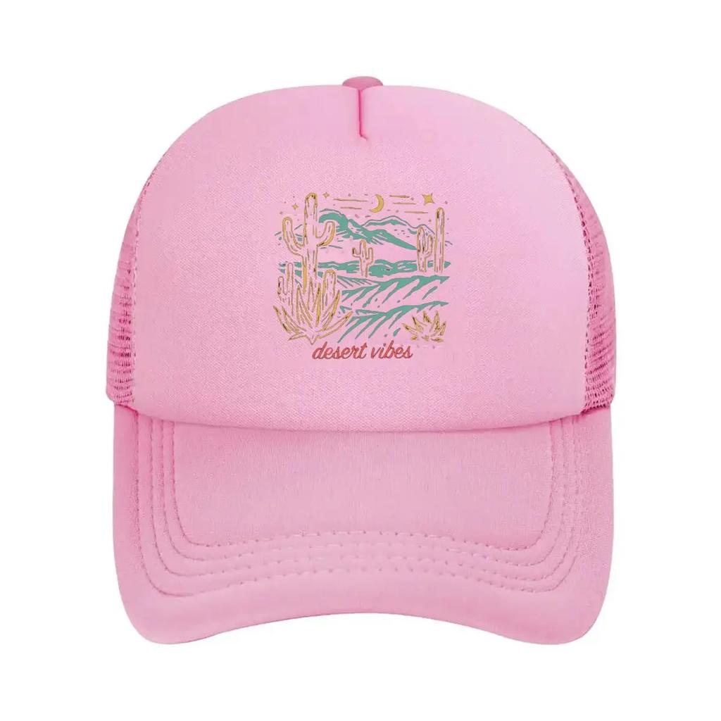 Desert Landscape with Cacti and Moon Mesh Baseball Cap