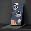 Чехол с милым астронавтом с рисунком для Apple iPhone 14 11 13 12 Pro Max XR 7 8 + SE 2020 XS 6 6s Plus 5 5S, черный силиконовый чехол для телефона