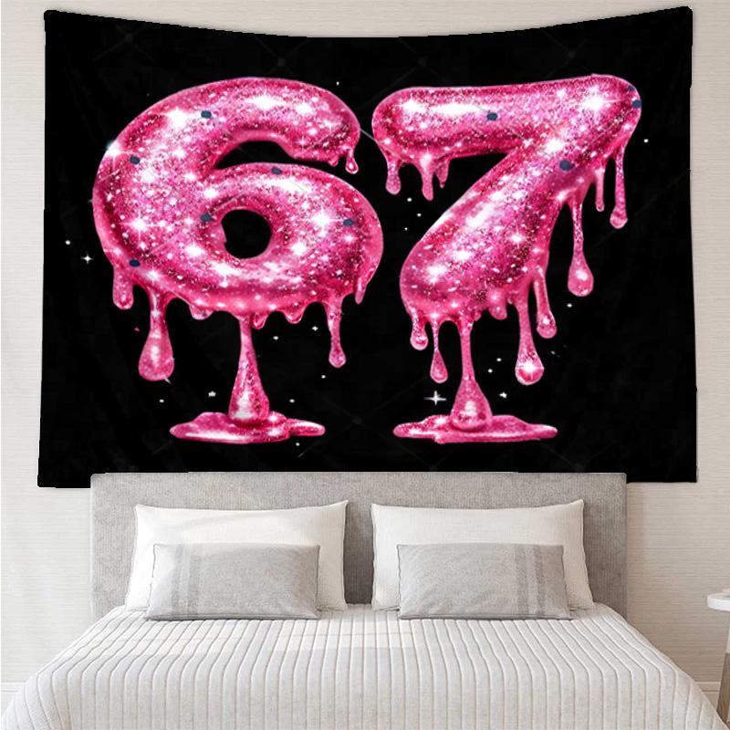 Royal Hands Holding Number 67 Tapestry Hanging for Bedroom,Livingroom, Playroom,Decor Art Room Wall Tapestry Holiday and Birthday Gifts
