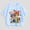 Zootopia Judy Nick Print Children's Cotton T-shirt Versatile Casual Top forboyls Summer Short-sleeved Round Neck boys Clothing