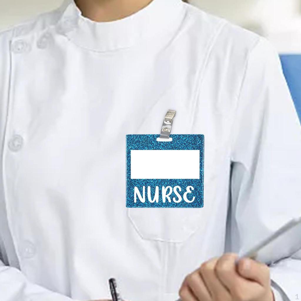 Держатель для бейджа медсестры, горизонтальный идентификатор, идентификационная бирка с именем, декоративный акрил, модный, прочный
