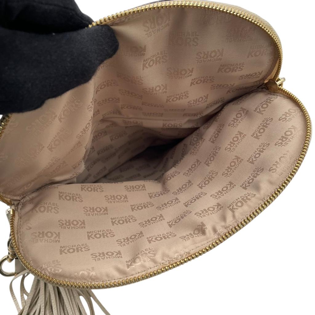 Used Michael Kors 2way Shoulder Bag Bedford BedfordShoulder Bag Ivory/gold leather/metal Women