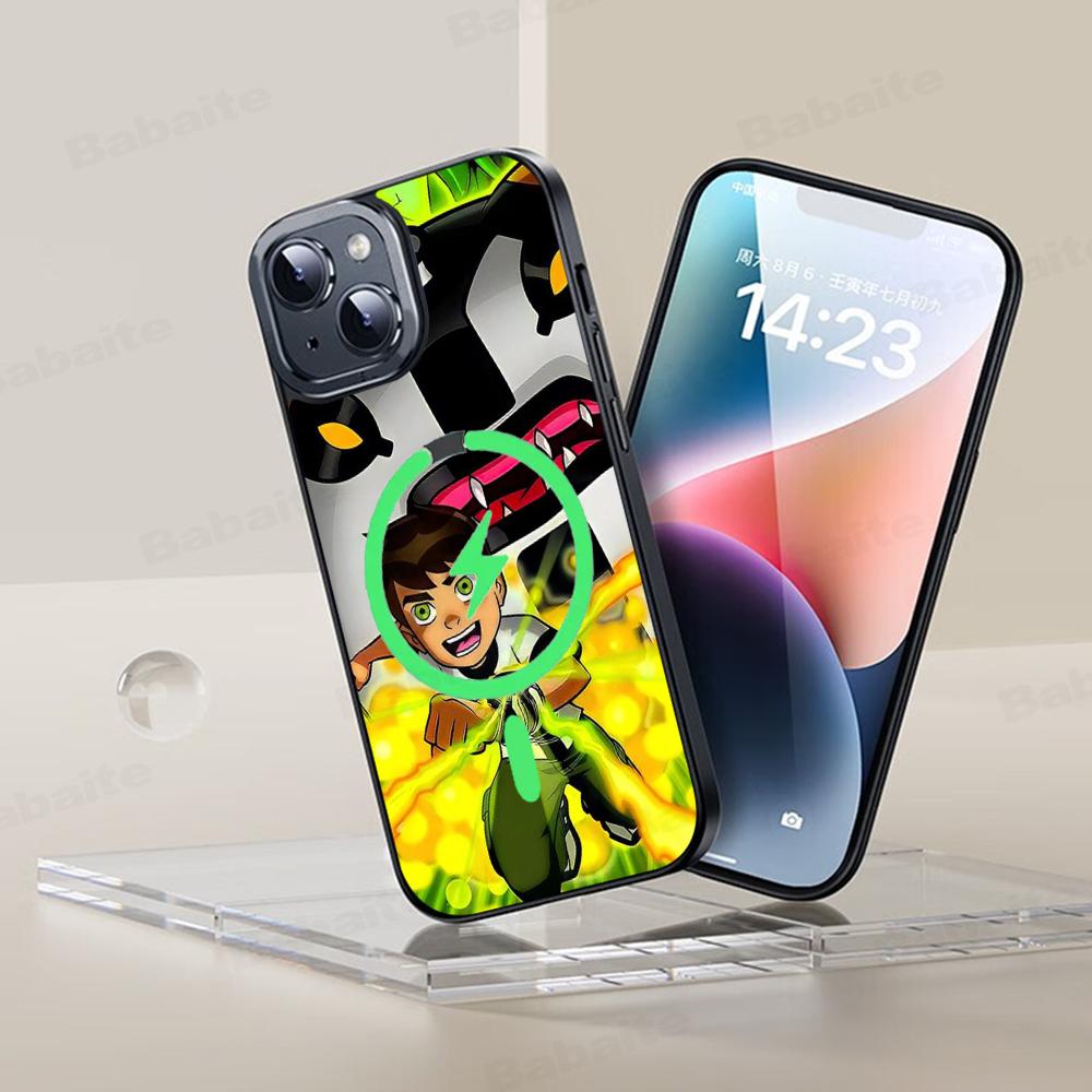 Classic Cartoon TV B-Ben-10 Phone Case Magnetic Case For IPhone 16 14 13 12 11 15 Pro Max Plus For Magsafe Wireless Charge Cover