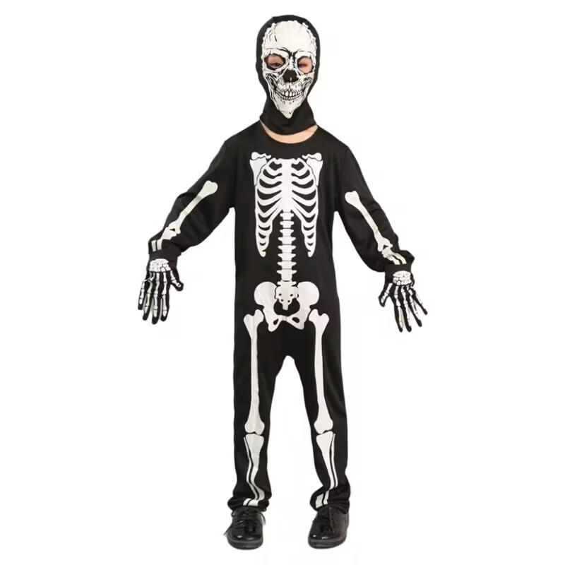 Halloween Children's Costumes Luminous Skull Ghost Ghost Children's Characters Dress Up One-piece Stage Performance Party Costumes