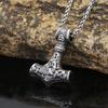 Viking Triangle Knot Logo Thor Hammer Pendant Stainless Steel Hip Hop Personality Trend Necklace Pendant