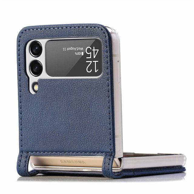 Anti -Falling Matte Leather Cover Case For Samsung Galaxy Z Flip4 5g Flip 4 Flip3 Flip 3 Folding Design Fashion Phone Bag