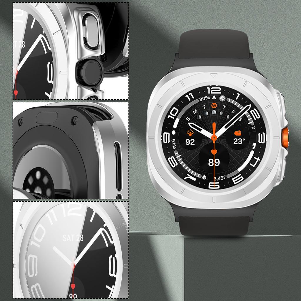 Чехол + Стекло для Samsung Galaxy Watch Ultra 2025 Защитная пленка из закаленного стекла для Galaxy Watch 7 Ultra 47 мм Защитный бампер