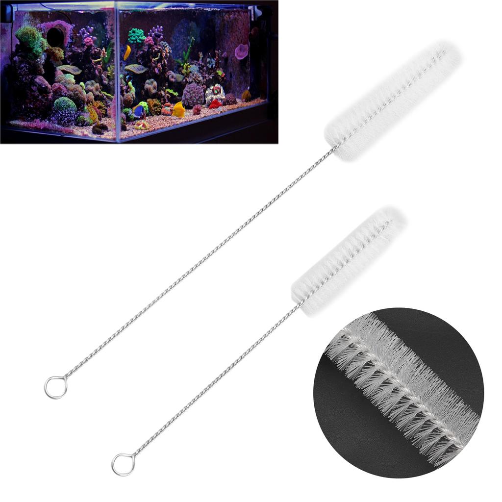 2pcs Aquarium Tube Cleaning Brush Stainless Steel Long Tube Fish Tank Cleaning Brush