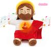 Breathing Jesus Plush Toy with 4 Modes Soft Sacred Heart Comfort Stuffed Animal Calming Gift for Kids Easter Christmas