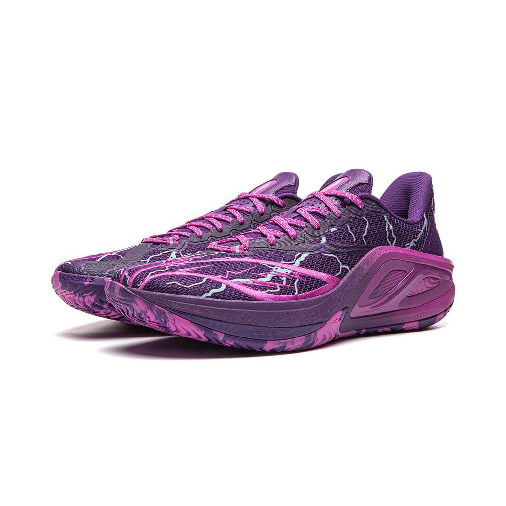 Li Ning Hurricane 2 Низкие Профессиональные Баскетбольные Кроссовки для Соревнований Мужские Dragon Court Фиолетовые ABAW023-6