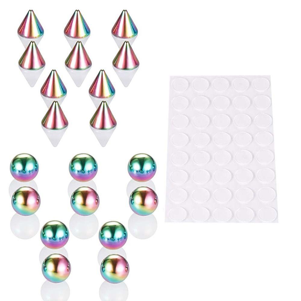 Steel With Sticker For Women No Piercing Jewelry Ball Nose Ring Eyebrow Stud Set Fake Lip Stud