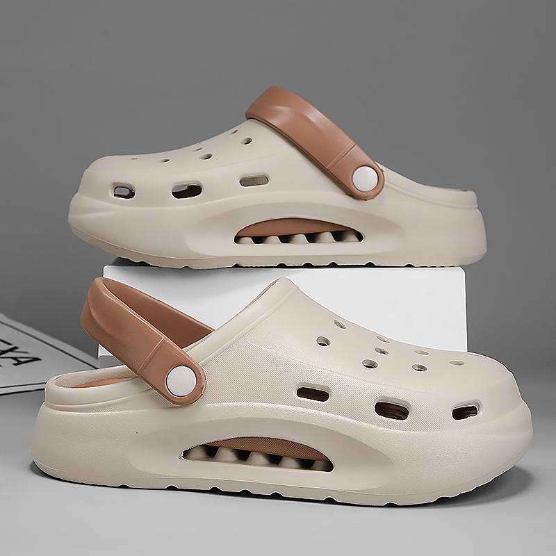 Модные туфли на толстой подошве с воздушной амортизацией и перфорацией, садовые туфли с ощущением, как будто наступил в кучу, уличные и домашние, мужские и женские, трендовые тапочки