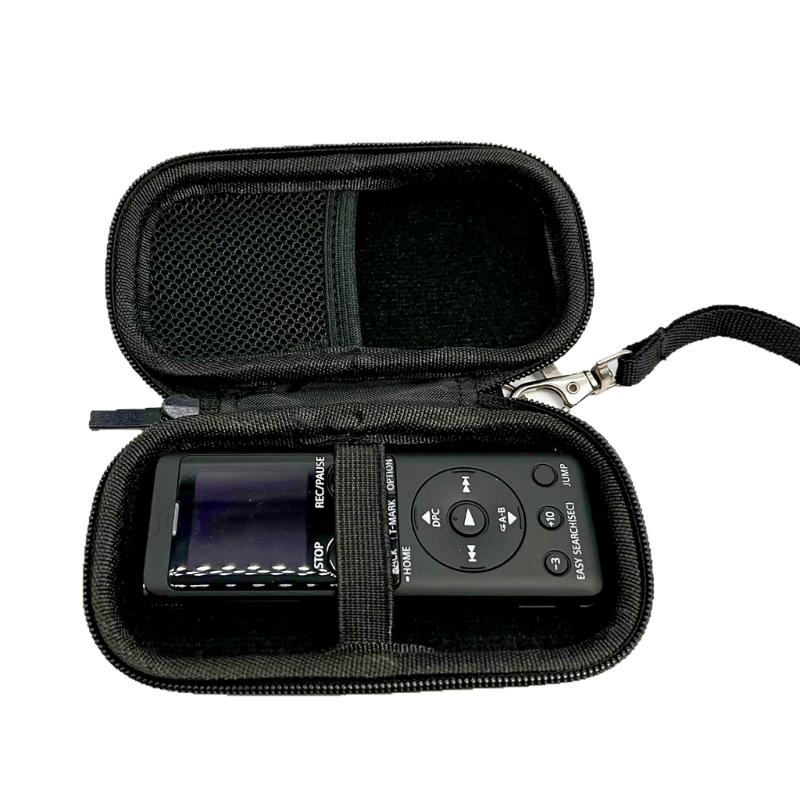Water Resistant Nylon Hard Shell Case For ICD-UX570/PX370 Voice Recorder Accessories Travel Organizers Storage Bag Black