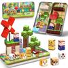 35PCS Magnetic Building Blocks Farm Set for Age 3+ DIY Model Children STEM Educational Sensory Toy With Iron Box