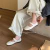 ! Maillard Hepburn style round head low heel 2025 autumn and winter new shallow mouth word with Mary Jane single shoes