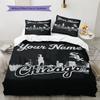 Name Custom Chicago White Sox Logo Pattern Bedding Set Quilt Cover Pillowcase Home Decor Gift (1 * duvet cover + 2 * pillowcase, without core)