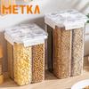 3L Cereal Dispenser Four-Compartment Sealed Container Moisture-Proof Stacked Snack Coffee Grain Storage Box Organizer Kitchen