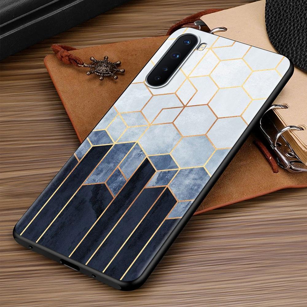 Капа с мраморной геометрической фигурой для OnePlus 8T 8 Nord N10 5G 7 9 7T 9R чехол для телефона 1 + Nord 2 N100 N200 Z черный чехол из ТПУ Cas