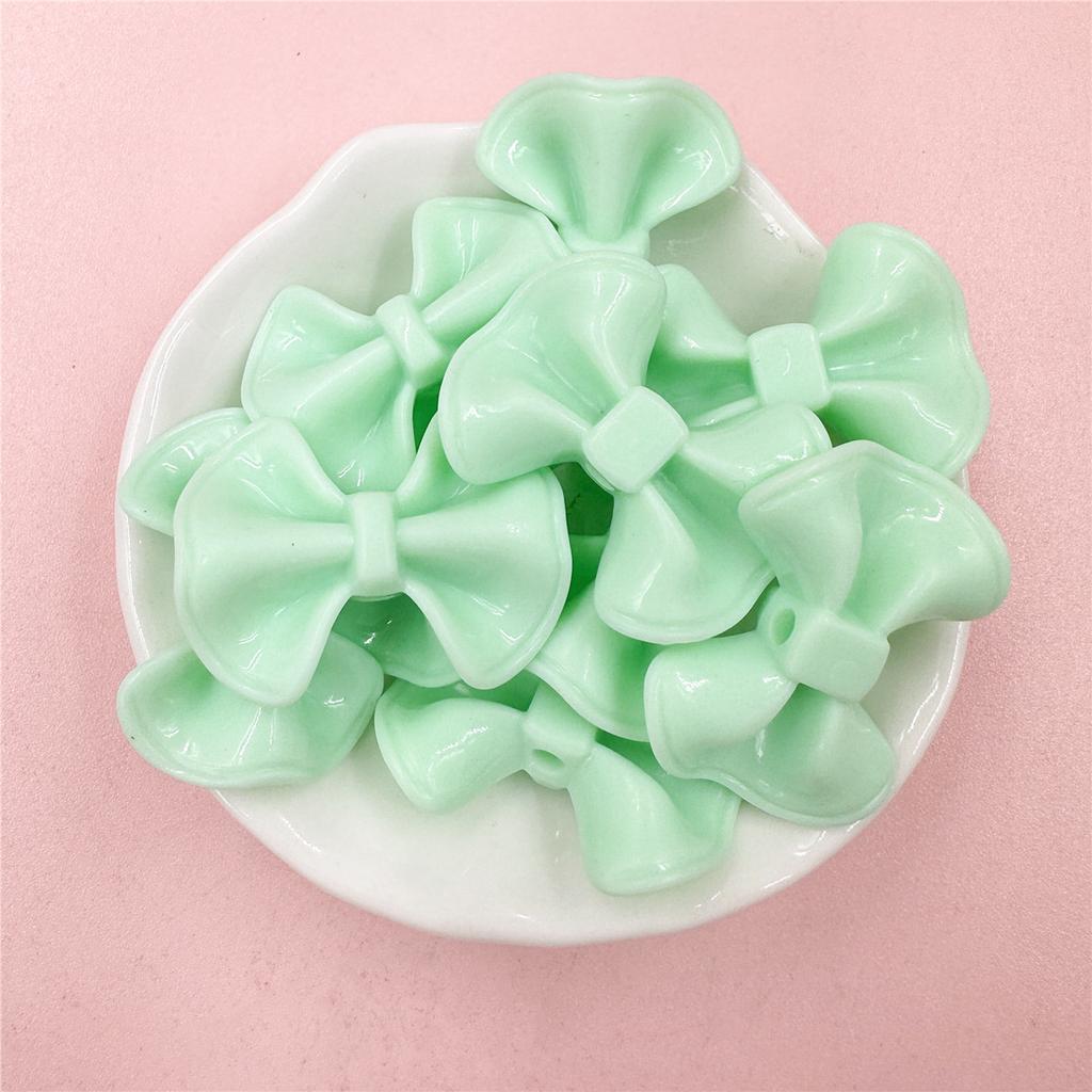 23.2*31mm 10Pcs Candy Color Cream Bow Acrylic Beads Charms DIY Bracelet Necklace Accessories for Jewelry Making
