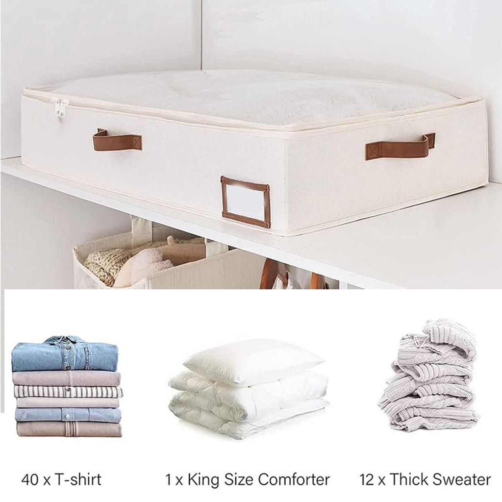Контейнер для хранения под кроватью для организации одежды, обуви, складной ящик для хранения с легкодоступной застежкой-молнией, органайзер для одежды