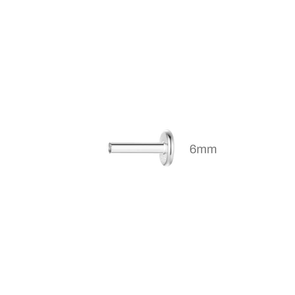 CANNER 1PC 925 Silver Tassel Horse Eye Geometric Zircon Flat Head Thread Piercing Earring For Women Love Earring