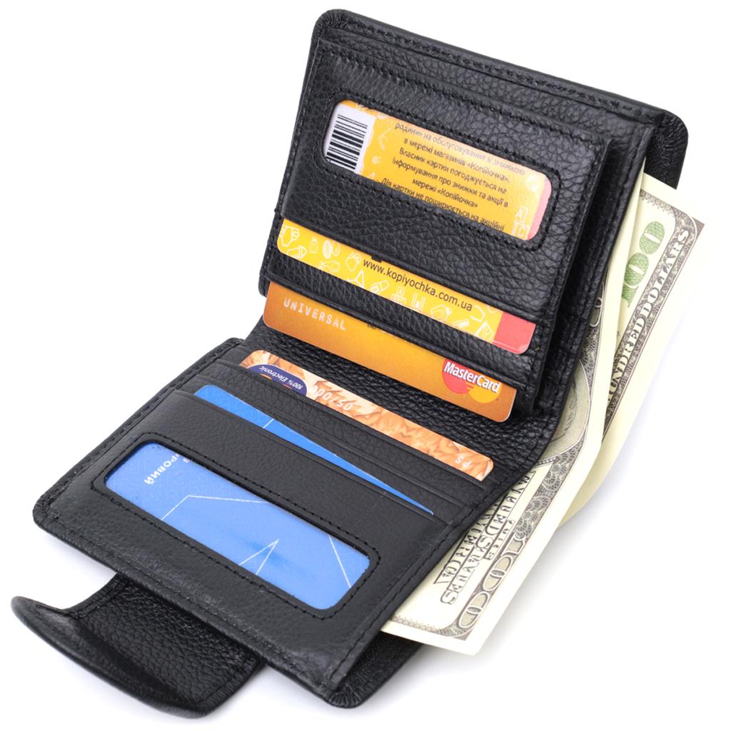 Vertical Wallet for Women Made of Genuine Leather ST Leather 22701 Black