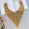 Heavy Industry Gold Handmade Beads Three-Dimensional Sequined Flower Decorative Dress Performance Dress Applique Front Collar Cloth Sticker