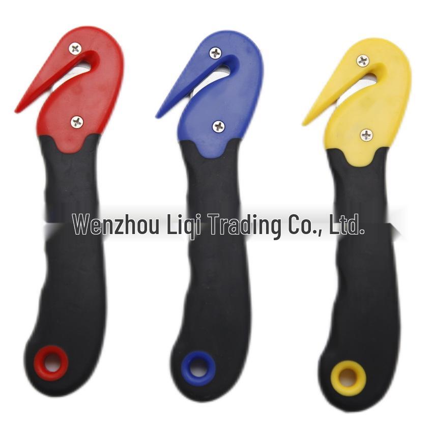 Double-Headed Cable Tie and Box Opener: Curved Hook and Pointed Nose Unsealing Knife