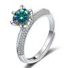 Bague Ringen Роскошное кольцо с бриллиантом из муассанита цвета D 1 карат, женское кольцо из стерлингового серебра S925, ювелирные украшения для свадьбы, регулируемый размер