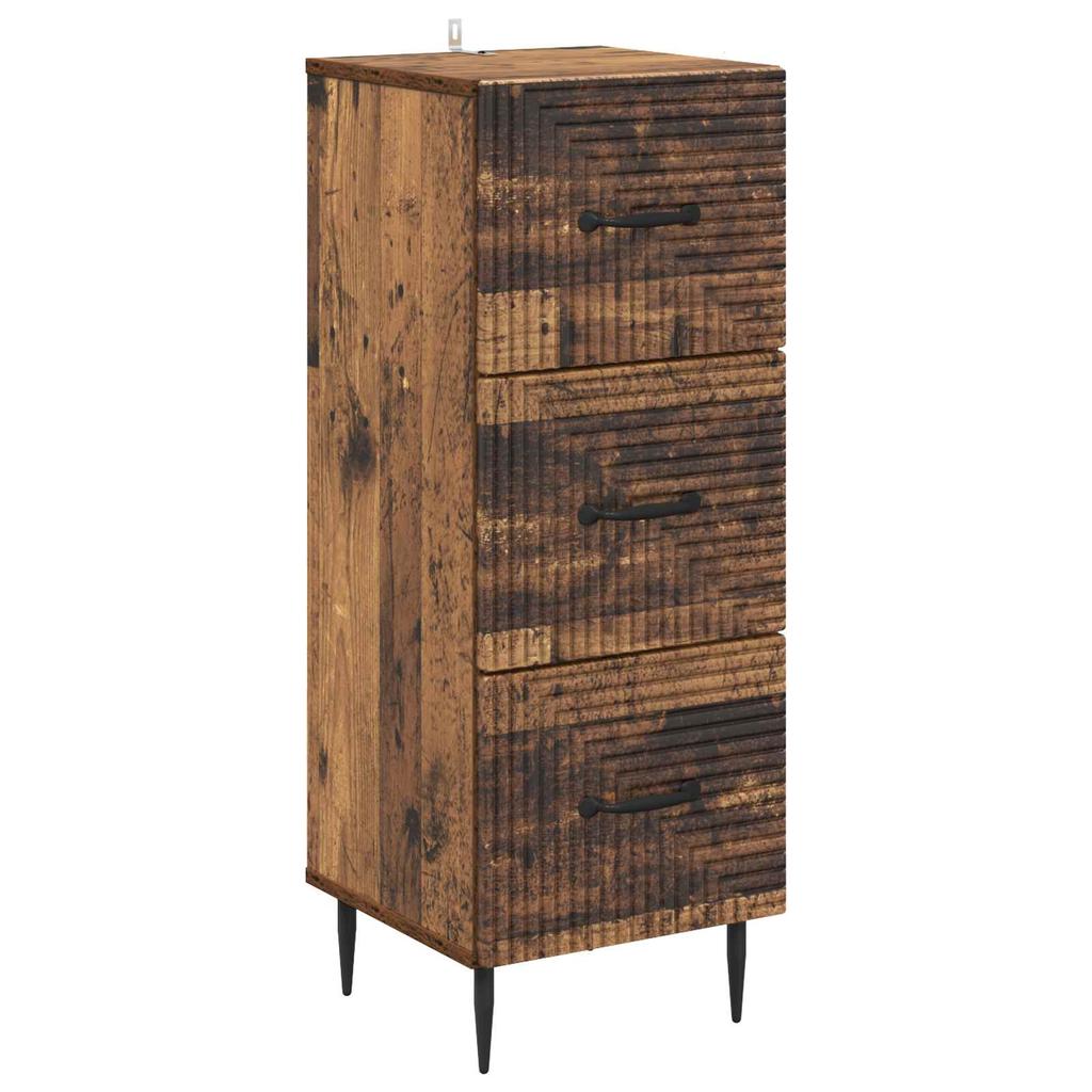 Vintage Style Drawer Cabinet Reclaimed Wood Look 33 x 34.5 x 89.5 cm Engineered Wood