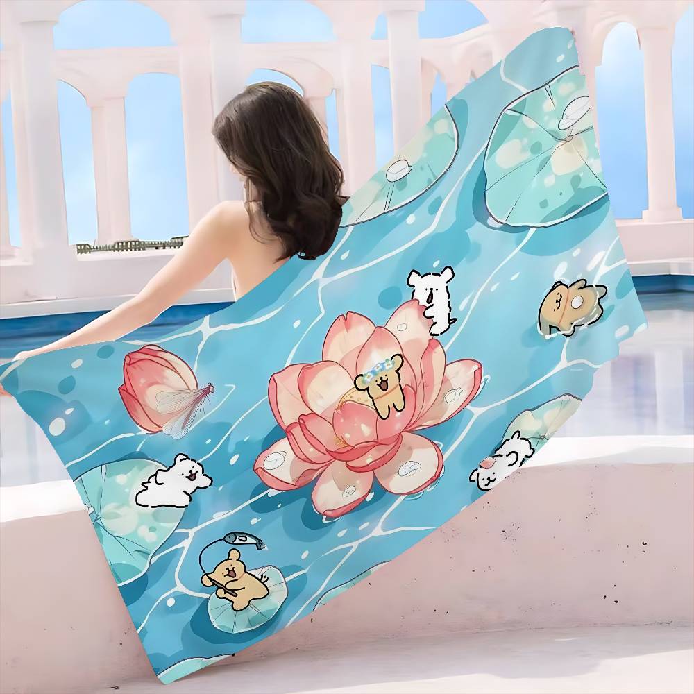 Line CARTOON P-PuppyS Microfiber Printed Beach Towel Mountain Climbing Yoga Beach Swimming Running Absorbent Soft Towel