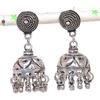 Натуральные индийские серьги Jhumki с драгоценным камнем, серебряные серьги в стиле Бали, 1,77 дюйма, N6l23