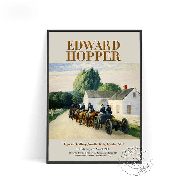 Плакат выставки Эдварда Хоппера, Художественные репродукции «Утреннее солнце», Настенная картина «Ночные ястребы», Настенное искусство с пейзажем из современной американской жизни без рамки